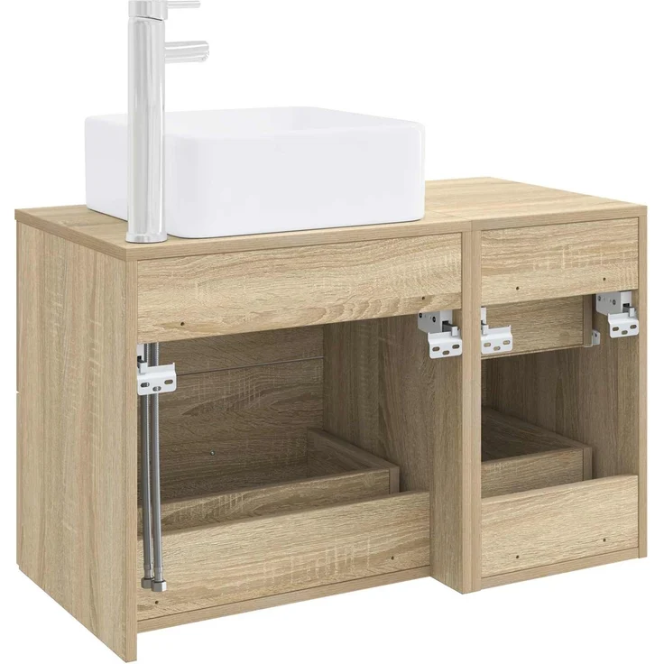 vidaXL Badezimmerschrank-Set 2 stk. Sonoma-Eiche 79,5 x 41 x 80 cm 3403962 – Bild 5
