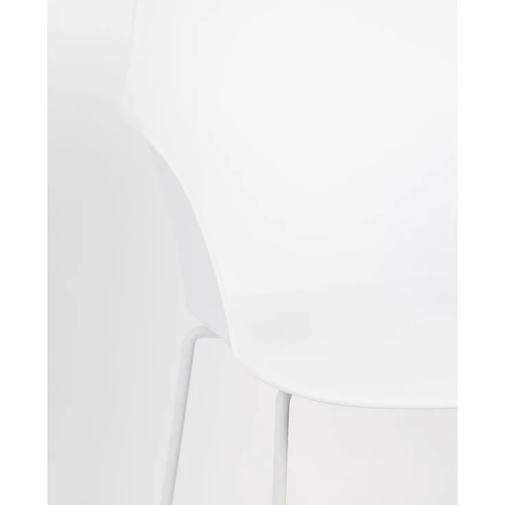 Sessel Tango im 2er-Set, Weiß mit Schalensitz und Stahlgestell 58x54x81,5 cm – Bild 7