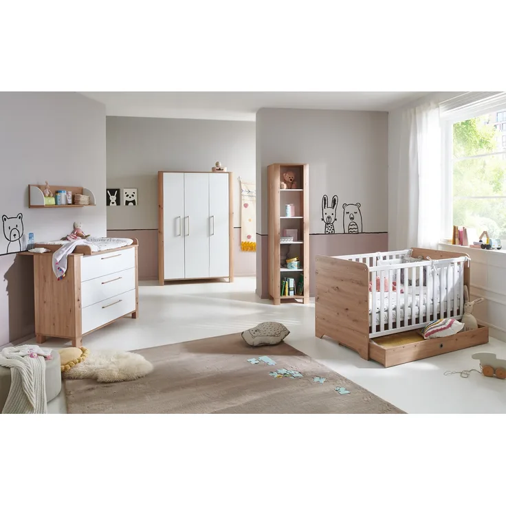 Babymöbel-Megaset »Marlon« 7-teilig, Soft-Close, Artisan Oak / Kreideweiß, Arthur Berndt