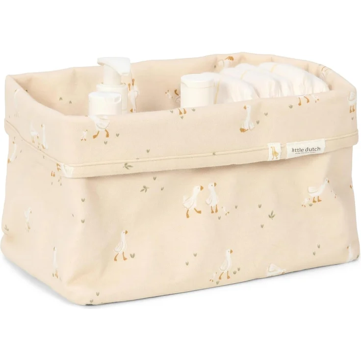 Little Dutch Aufbewahrungskorb Korb Aufbewahrung Körbchen Wickeltisch Organizer Box Großer Korb - Kinderzimmer Badezimmer - Little Goose - Newborn Naturals beige – Bild 2
