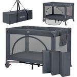 Lionelo Laura 2-in-1 Reisebett bis zu 15 kg Laufgitter von 0 bis 36 Monate Seitlicher Einstieg T25 Schaumstoffmatratze, 2 Höhenstufen, Reisetasche, Räder mit Bremse