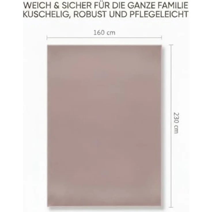 Jimri Moderner Teppich Wohnzimmer – Weich, Strapazierfähig & Pflegeleicht – Einfarbig Rosa, Rund & Rechteckig – Hochwertige Verarbeitung – Oeko-TEX Zertifiziert – Rosa, Rechteckig 160x230 cm – Bild 2