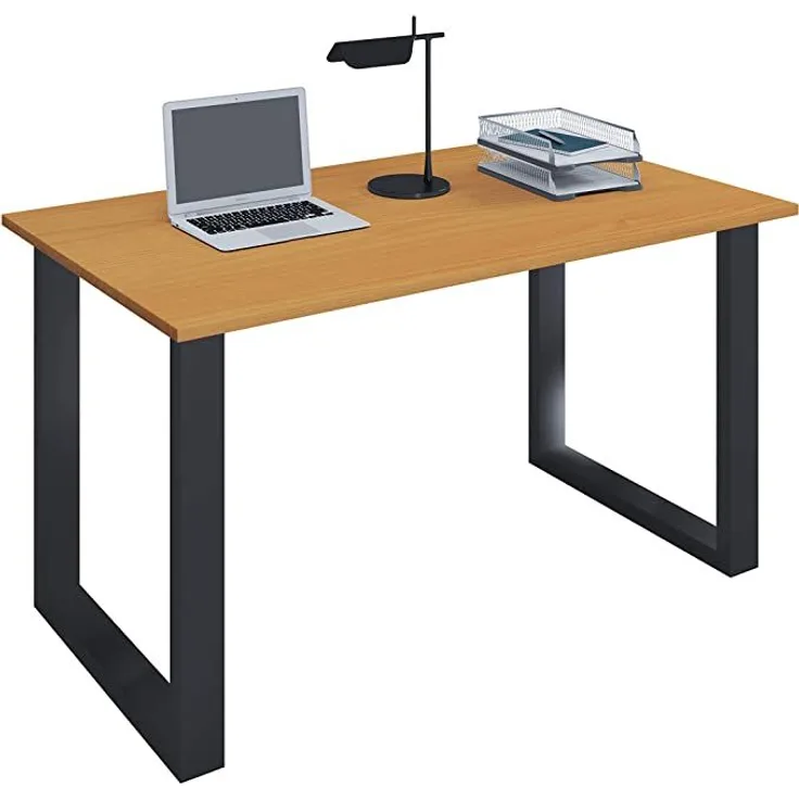 VCM Schreibtisch Lona 110x80 U-Fußgestell Buche/Schwarz