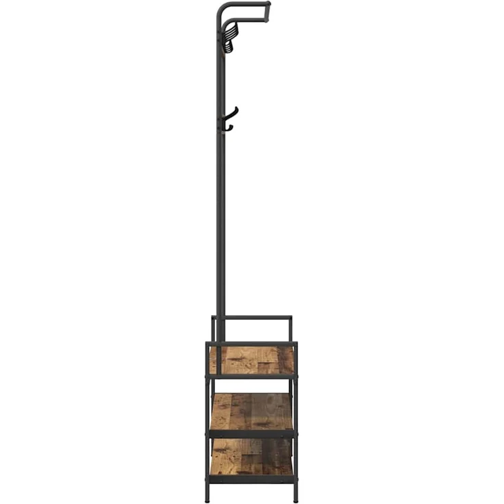 vidaXL Garderobenständer 75 x 34 x 184 cm Altholz Holzwerkstoff 879957 – Bild 6