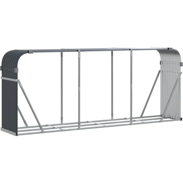 vidaXL Holzkorb Anthrazit 234x45x100 cm Verzinkter Stahl 364565 – Bild 6