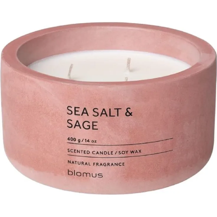 Blomus FRAGA Duftkerze Sea Salt & Sage, Duft Kerze, Candle, Beton, withered rose, 7 cm, 65956