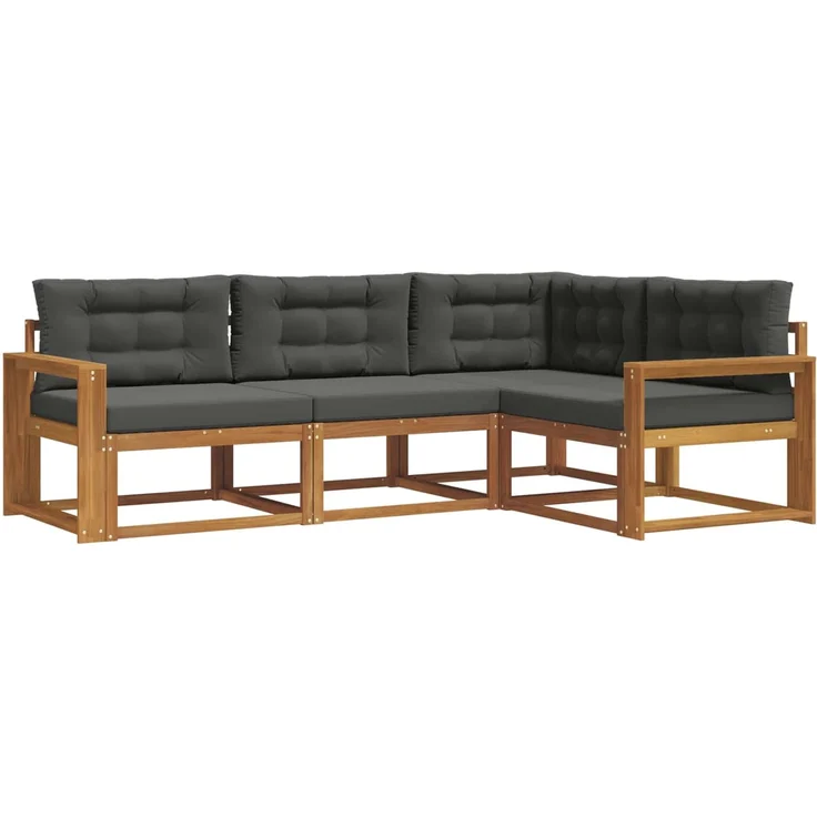 vidaXL Outdoor-Sofagarnitur 4 stk. 4-Sitzer Natur und Anthrazit 3367515 – Bild 2