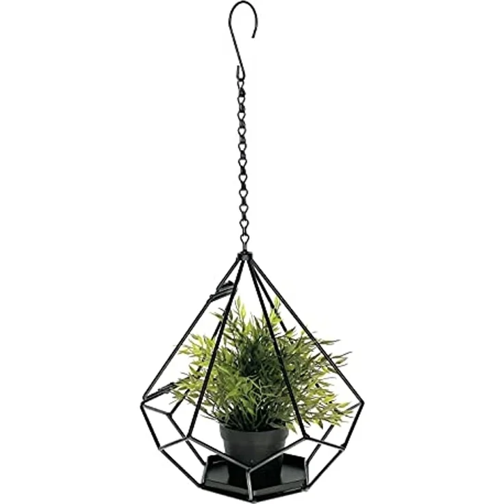 DanDiBo Blumenampel Innen Metall Wand Hängepflanzen 64 cm 96075 S mit Tür 6 Ecken Pflanzenhänger Blumenhänger Topfhänger Blumen Blumentopfhänger Hängetopf – Bild 7