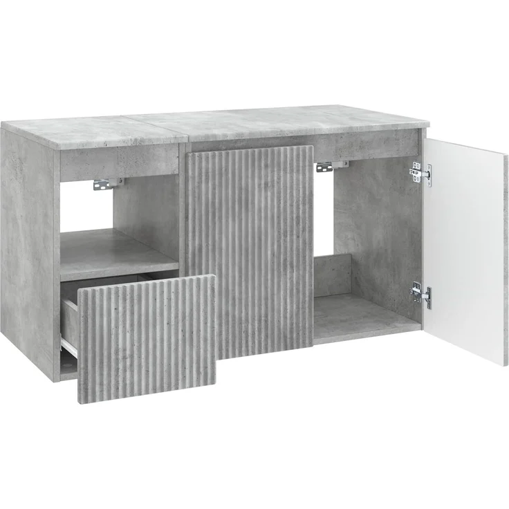 vidaXL Badezimmerschrank-Set 2 stk. Betongrau 92,5 x 44,5 x 50 cm 3404117 – Bild 4