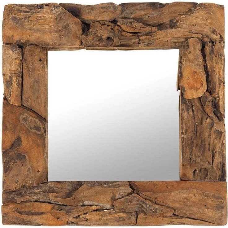 DESIGN DELIGHTS Wandspiegel HOLZSPIEGEL "Holz massiv 50", Holz massivkholz, 50x50 cm, Wandspiege – Bild 5
