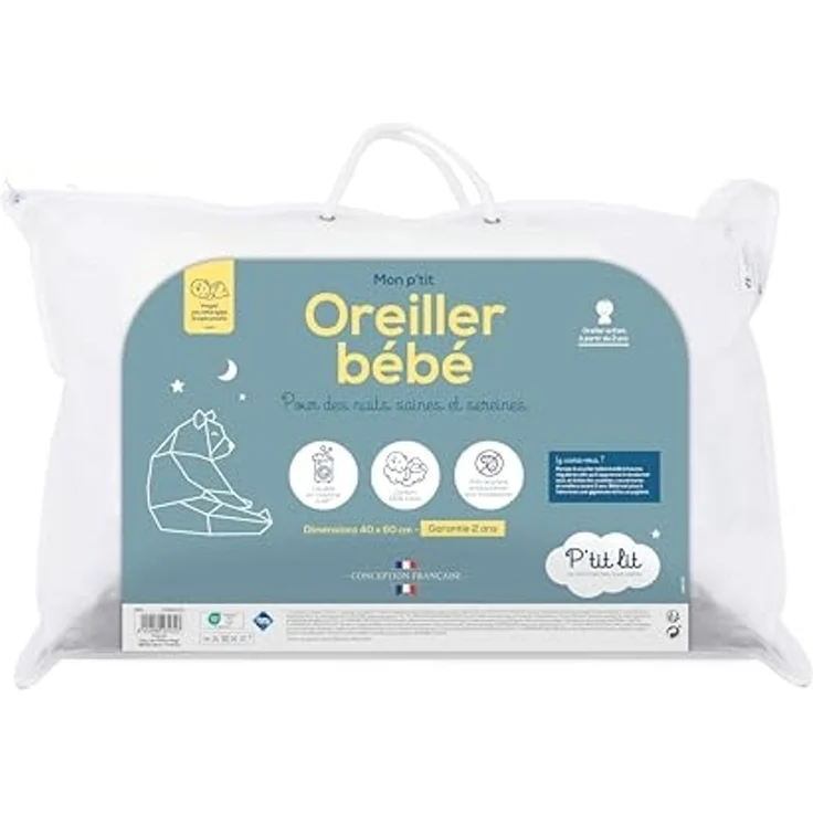 P'TIT LIT - Babykissen | Kinderkissen 40x60 cm - Bezug 100% Baumwolle - Anti Milben - Hypoallergen - Oeko Tex – Bild 4