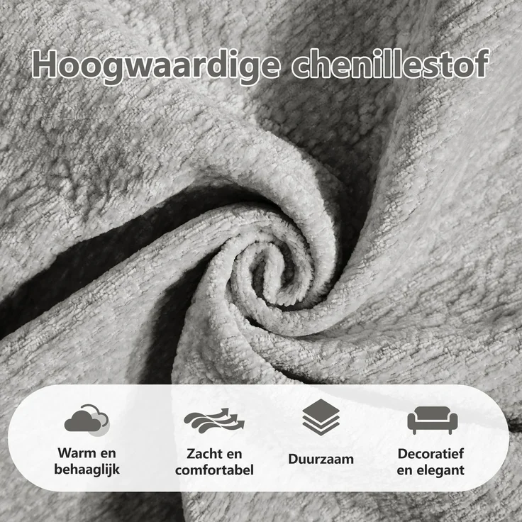 U-förmiges 2-Sitzer-Sofa mit beweglichen Hockerelementen, gesteppter Chenillebezug und dicke Polster, Wohnlandschaft für Wohnzimmer, Hellgrau – Bild 26