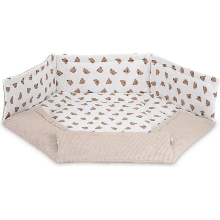 FabiMax Laufgittereinlage 6-eckig (115x100 cm), mit Seitenschutz, Obermaterial aus 100% Baumwolle