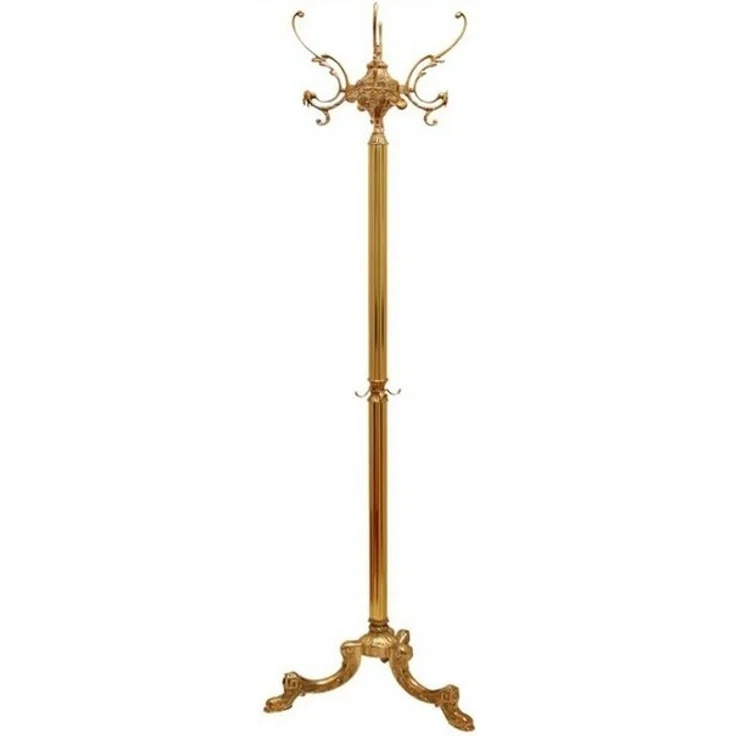 Belle Arti Garderobenständer Garderobenständer Kleiderständer Standgarderobe Barock Messing gold, (edel, Stabil), Garderobe Metall Vintage Retro Antik mit Haken freistehend rostfrei – Bild 3