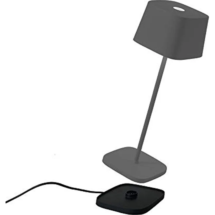 Zafferano - Ofelia Pro Kabellose LED-Tischleuchte aus Aluminium, dimmbar, IP65-Schutz, Indoor/Outdoor Benutzung, EU-Stecker - Höhe: 29cm (Dunkelgrau), LD0870N3 [Energieklasse A+++] – Bild 2