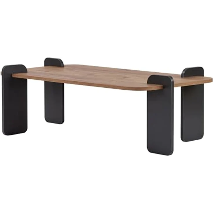 Stilvoller Couchtisch, 120 x 60 x 35 cm, Atlantische Kiefer & Anthrazit | 100% melaminbeschichtet, werkzeuglose Montage, modernes Design – Bild 5