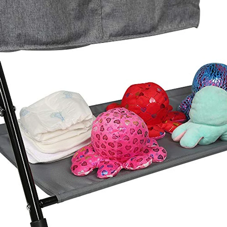 Wickeltisch, faltbar und tragbar, Wickeltisch, klappbar, Babyzimmer, höhenverstellbar, Wickeltisch und Badewanne 2-in-1 für Babys, ab der Geburt bis 12 Monate, Grau / Weiß – Bild 3