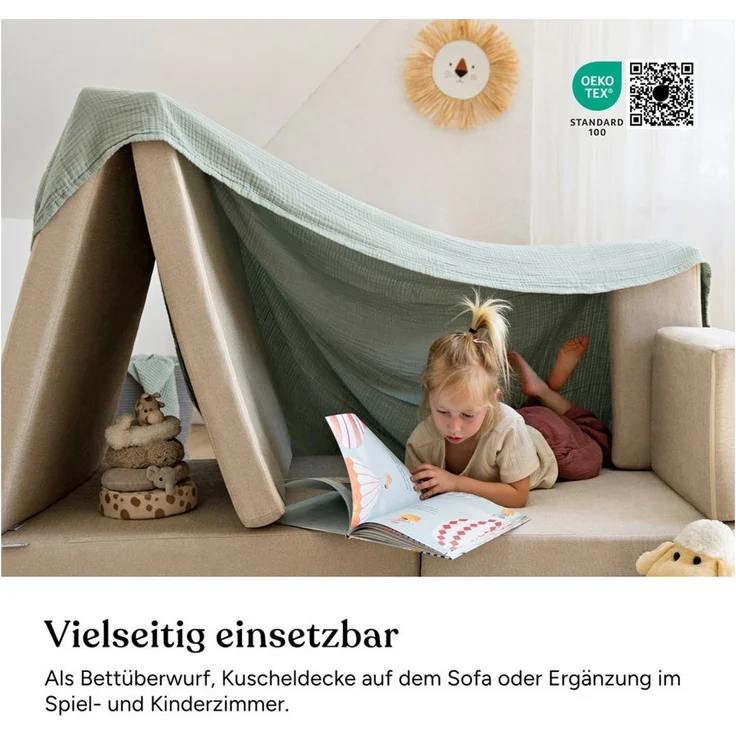 Ehrenkind Tagesdecke Sofadecke aus 100 % Bio-Baumwolle, strukturierter Waffelpiqué für eine griffige Haptik – Bild 3