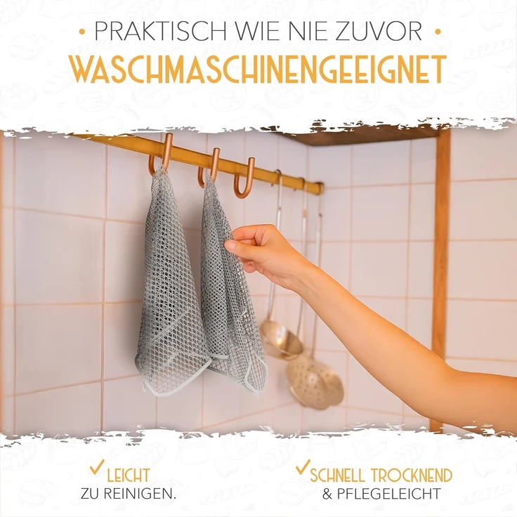 Krustenzauber Backmatte Zubehör - Brotschlingen, Schneebesen, Backmatte, Teig Reinigungstücher, 2x Teigreinigungstuch – Bild 5