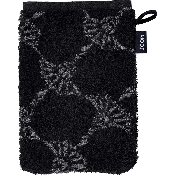 JOOP! Waschlappen, 3er Pack - Waschhandschuh, Doubleface, Walkfrottier Schwarz Cornflower 16x22cm – Bild 2