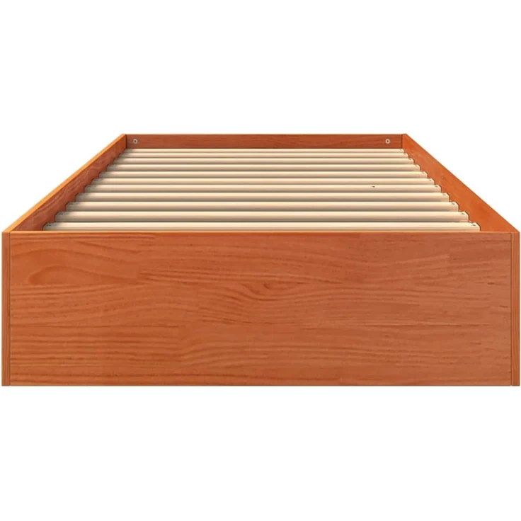 Einzelbetten, Betten für Erwachsene, Massivholzbett ohne Matratze Wachsbraun 90x190 cm Kiefernholz de4266 – Bild 4
