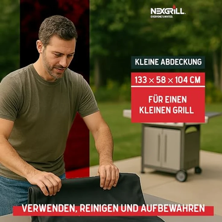 nexgrill Grillabdeckhaube Universal Grillabdeckung 178cm, 165cm, 150cm, Schutzhülle für Grill, schwarz, Grillabdeckung wetterfest – Bild 8