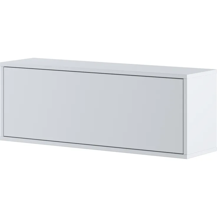 MEBLINI Hängeschrank für Horizontal Schrankbett Bed Concept - Wandschrank mit Regalen und Teleskopen - Wandregal - BC-29 - Weiß Matt