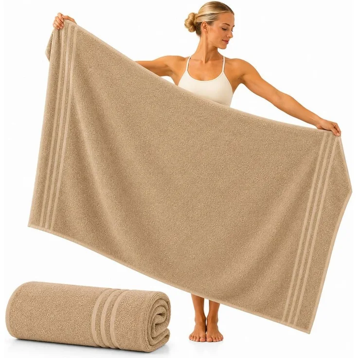 Komfortec Saunatuch 100x200 Extra Große XXL Premium Saunatuch, Unifarben (1-St), extra Große XXL, Schnelltrocknend, Frottee, Weich, Baumwolle