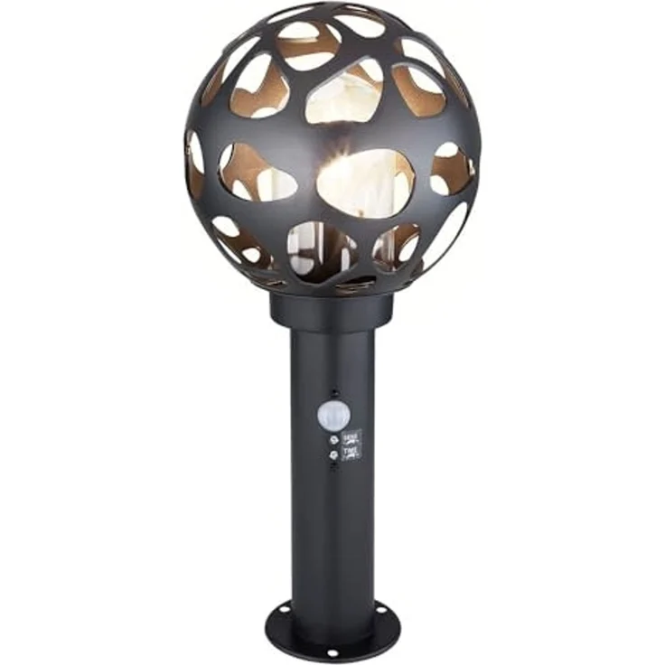 LED Sockelleuchte, Alu, Edelstahl, Bewegungsmelder, H 45 cm – Bild 1