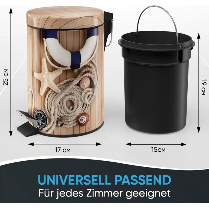 Sanilo Kosmetikeimer mit Motiv, viele schöne Bad Mülleimer zur Auswahl, 3 Liter, Abfalleimer mit Absenkautomatik & Innenbehälter – Bild 3