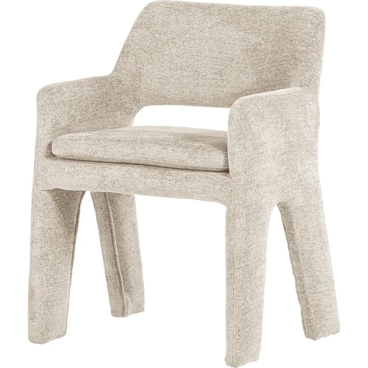 Armlehnstuhl Bigfoot - Chenille-Stoff Sand