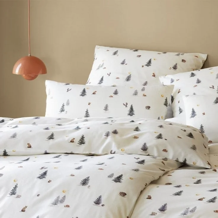 Elegante Bettwäsche Winterwald, Flanell, 2 teilig – Bild 3