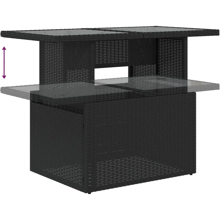 vidaXL 5-tlg. Garten-Sofagarnitur mit Kissen Schwarz Poly Rattan 3266556 – Bild 6