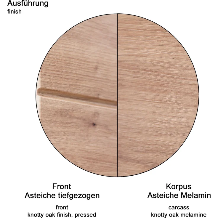 Trendteam 'Amanda' Midischrank, Holz, 132 x 31 x 73 cm, Asteiche – Bild 7