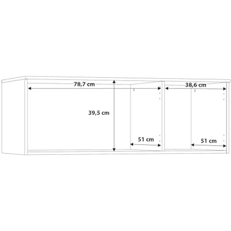 Forte NIKO Schrankaufsatz 120, Skandi-Schrankaufsatz, 3-türig, Holzwerkstoff, Wohn-/Schlafzimmer, Artisan Eiche Holzdekor, 122 cm breit x 42,5 cm hoch x 52,7 cm tief – Bild 7