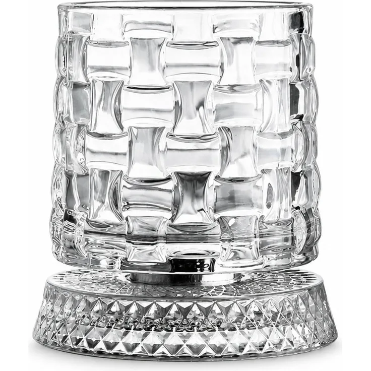 2er Set Whiskygläser mit drehbarem Kristallglasboden, transparent,Gewebter Stil 15 x 10 x 10 cm