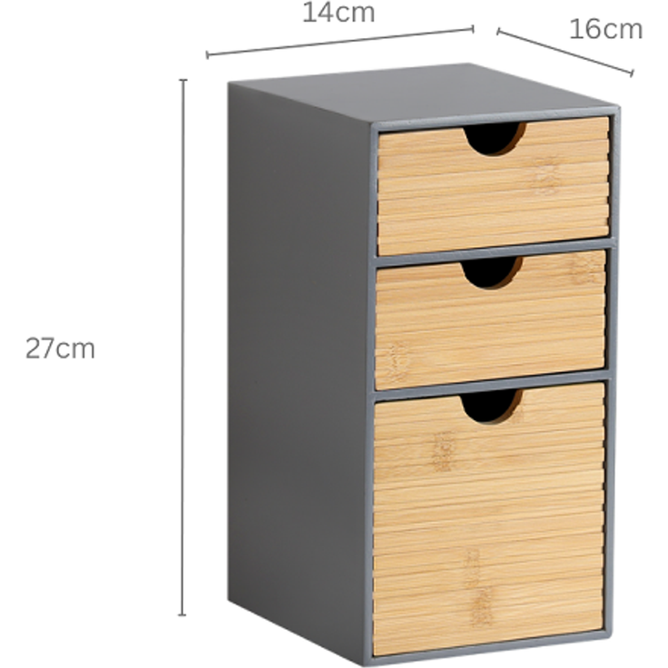 KESPER 58965 Organizer mit 3 Schubladen, grau, FSC / Mini-Kommode – Bild 2