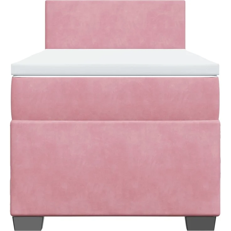 vidaXL Boxspringbett mit Matratze Rosa 100x200 cm Samt 3288533 – Bild 6