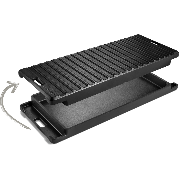 BURNHARD Grillplatte GRANT Gusseisen 2-in-1, Schwarz, 3,5 x 17,5 x 43 cm – Bild 7