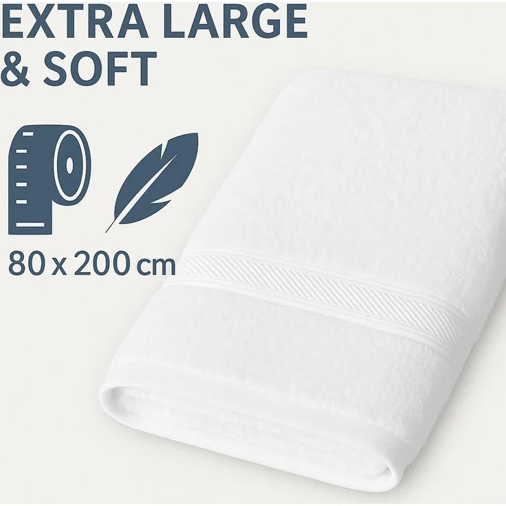 Betz Saunatuch Saunahandtuch Saunatücher France Größe 80x200 cm, 100% Baumwolle (Set, 1-St), extra groß und saugfähig – Bild 3