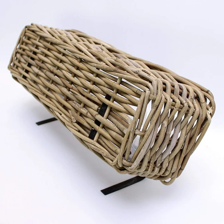 Rattan Pflanzkasten "Koboo Grey" groß, grau, Balkonkasten mit Halterung, Blumenkasten für Draußen, Pflanzgefäß – Bild 7