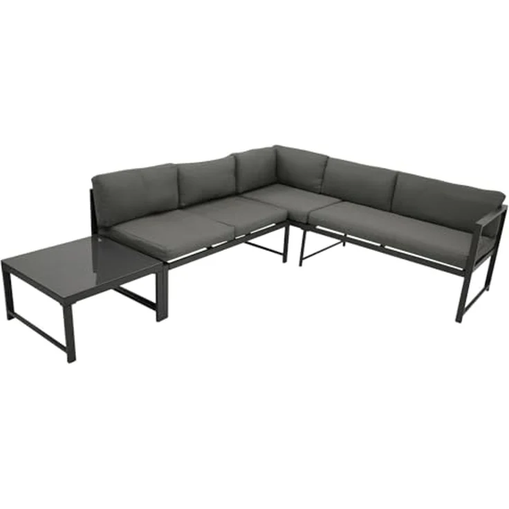 DEGAMO Gartenlounge-Set MONTANA, Ecksofa mit Liegefunktion, Tisch, Aluminium wetterfest – Bild 5