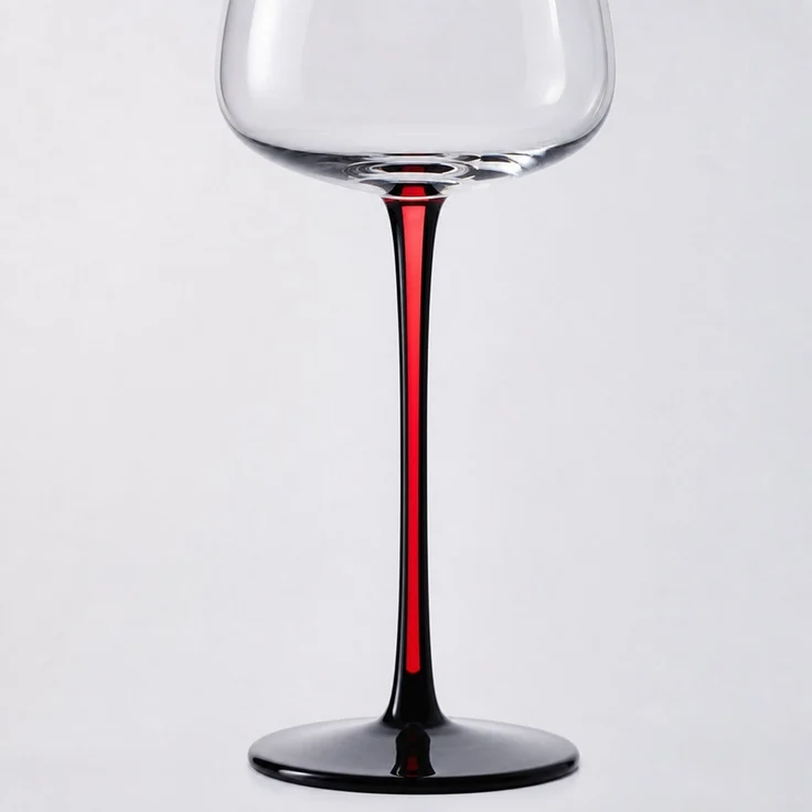 2er Set Bordeaux-Rotweingläser 590 ml mit rotem Stiel und schwarzem Fuß, 28 x 10 x 8,5 cm – Bild 3
