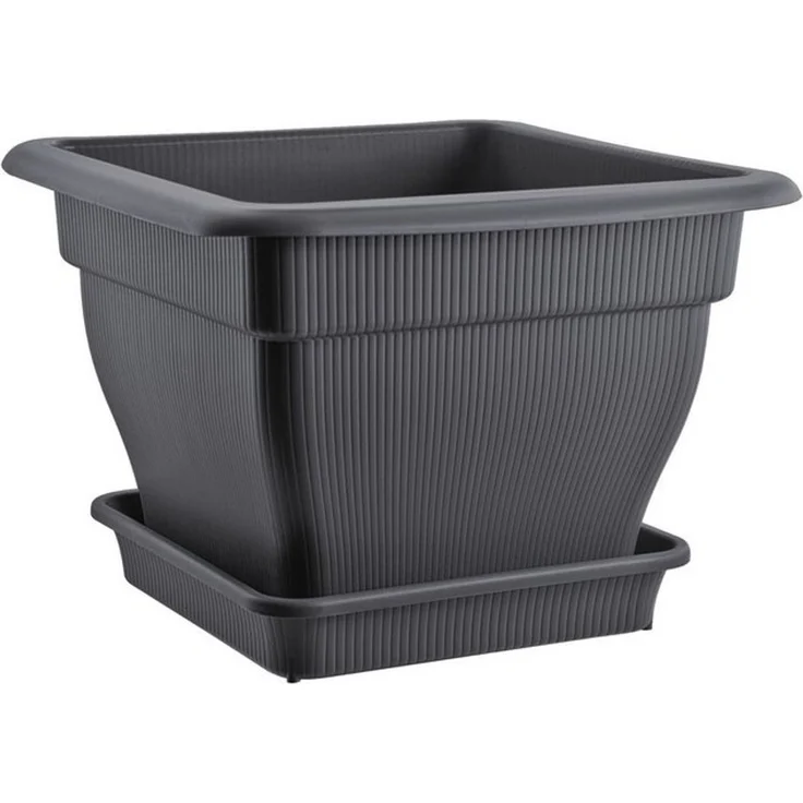 BURI Pflanzkübel XXL Pflanzkübel 60x60 Blumentopf Wasserspeicher Blumenkübel grau 70 L – Bild 4