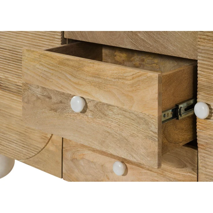 Buffet Mango 204 x 50 x 210 natur lackiert / Marmor weiß FLORENZ #125 – Bild 5
