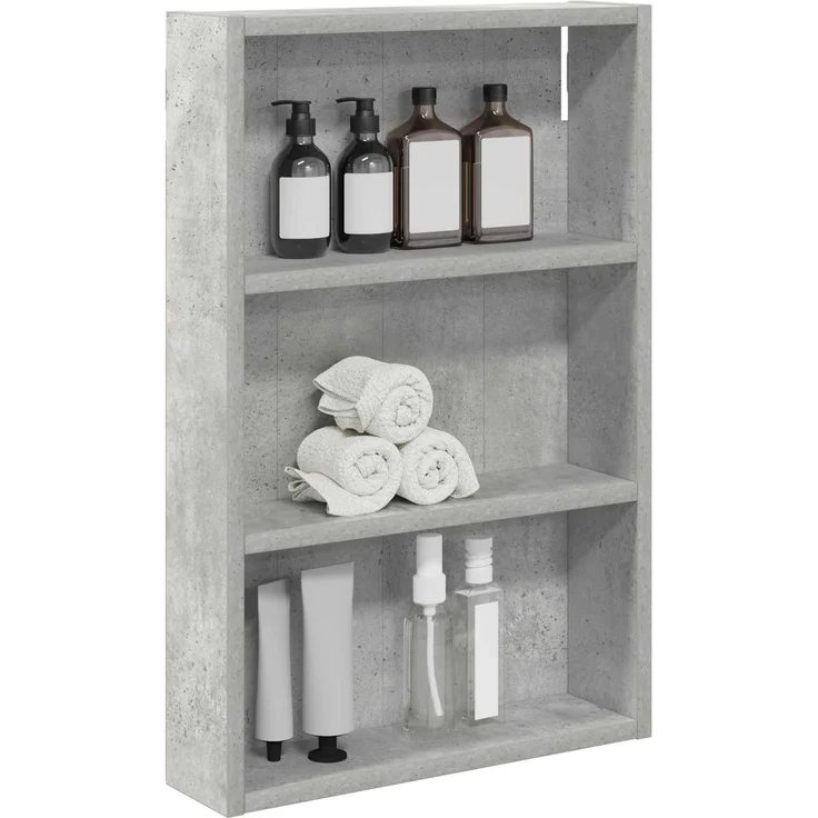 vidaXL Badezimmer-Wandschrank mit Regal Betongrau 40 x 10 x 60,5 cm 889354 – Bild 3