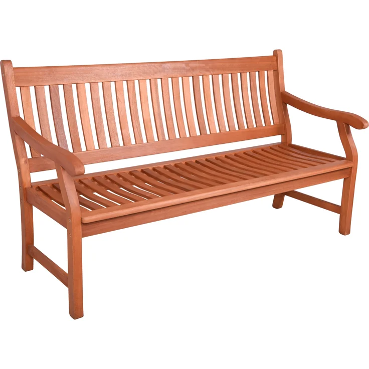 Gartenbank MALMO 3-Sitzer - 158cm Breit, Eukalyptus, Natur | Terrassenbank Wetterfest Sitzbank Outdoor Bank – Bild 2