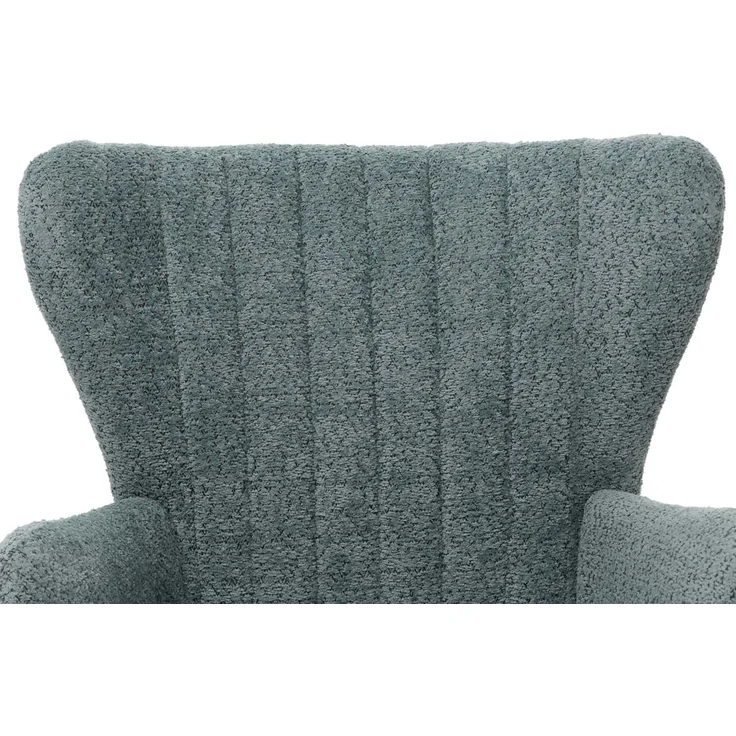 Lounge-Sessel HWC-K37, Cocktail-/Ohrensessel Polsterstuhl Retro Vintage Stoff Chenille (500g/m²) ~ blau-grün – Bild 7