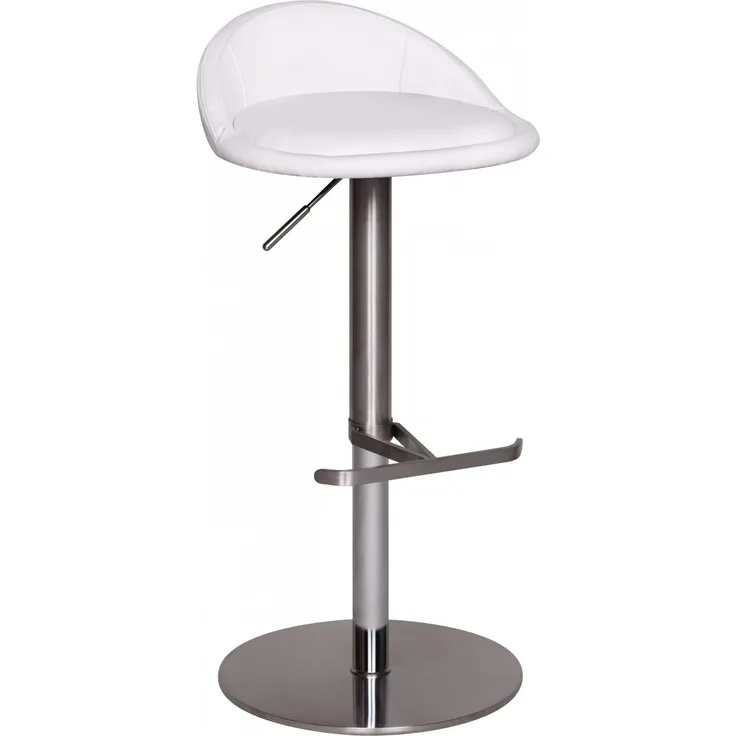 Wohnling Barstuhl Edelstahl höhenverstellbare Sitzhöhe 54-79 cm weiß