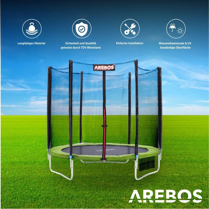 Arebos Trampolin-Randabdeckung Federschutz Ø 305 cm, Randschutz, PVC und PE, Reißfest, UV-resistente und wasserbeständige – Bild 4